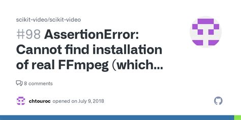 (Although there is ffmpeg. . Assertionerror cannot find installation of real ffmpeg which comes with ffprobe